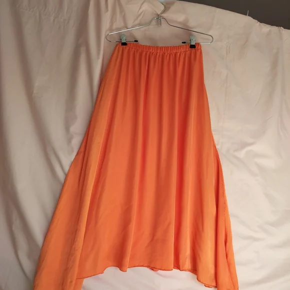 Elegant Orange Maxi Skirt